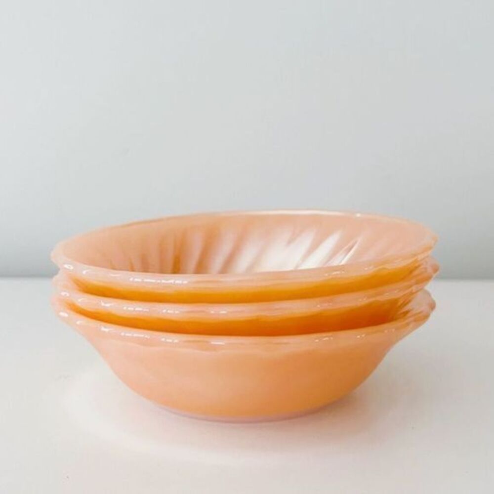 Vintage Anchor Hocking Peach Lusterware Dessert Bowls​